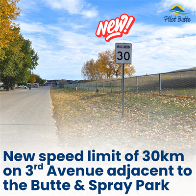 30km_Speed_limit_on_3rd_Ave_by_the_ButteSpray_Park_post