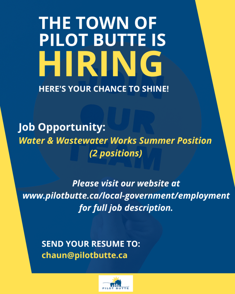 Job posting Water Wastewater Works Summer Position