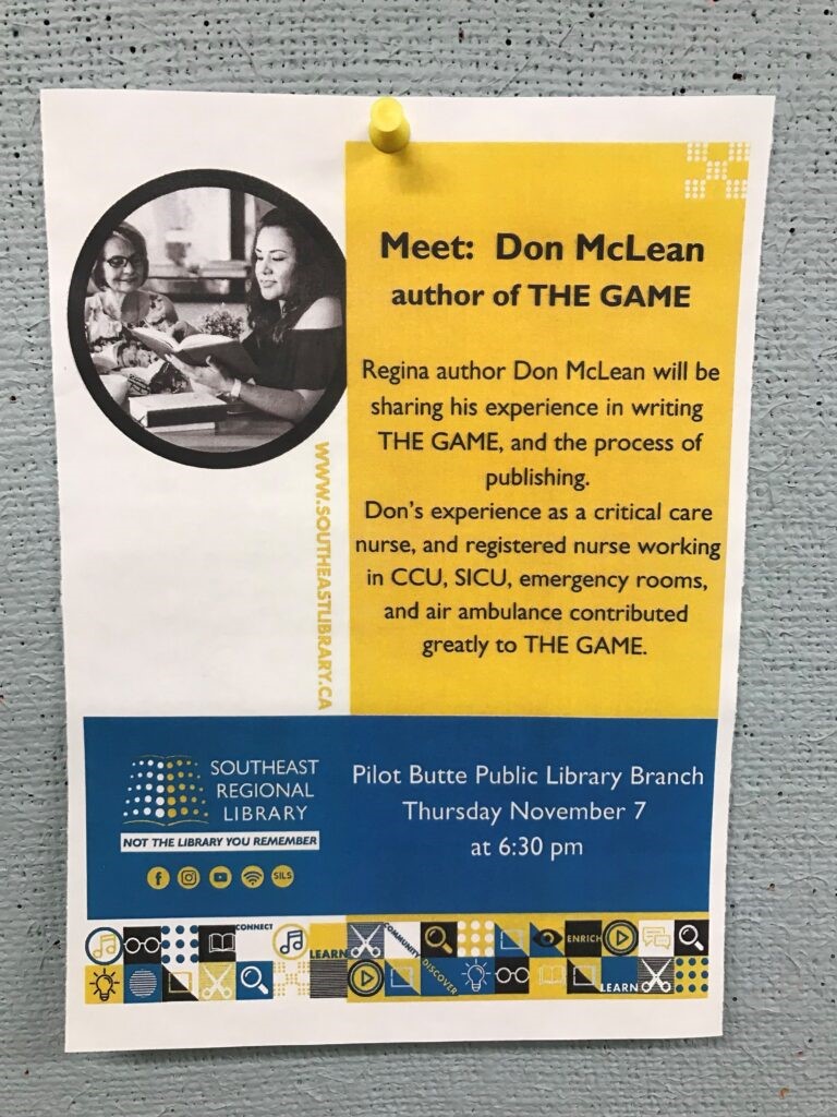 Library poster for Author visit Nov 2024