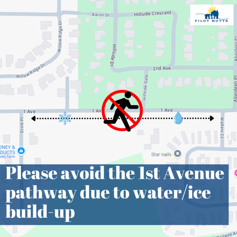 Please avoid the 1st Avenue pathway due to waterice build-up