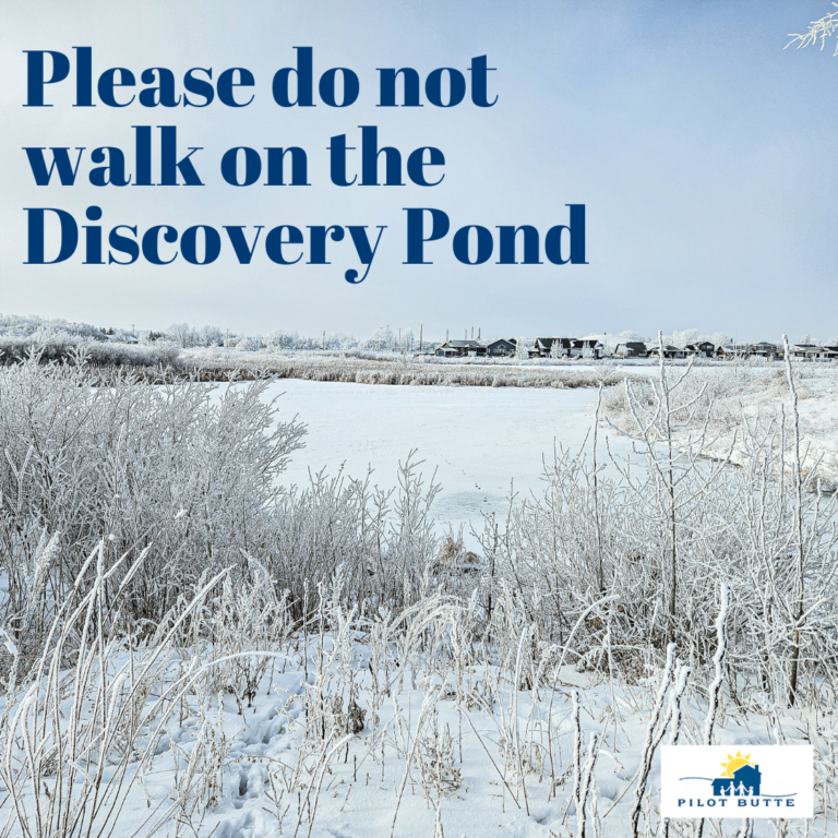 Please do not walk on the Discovery Pond