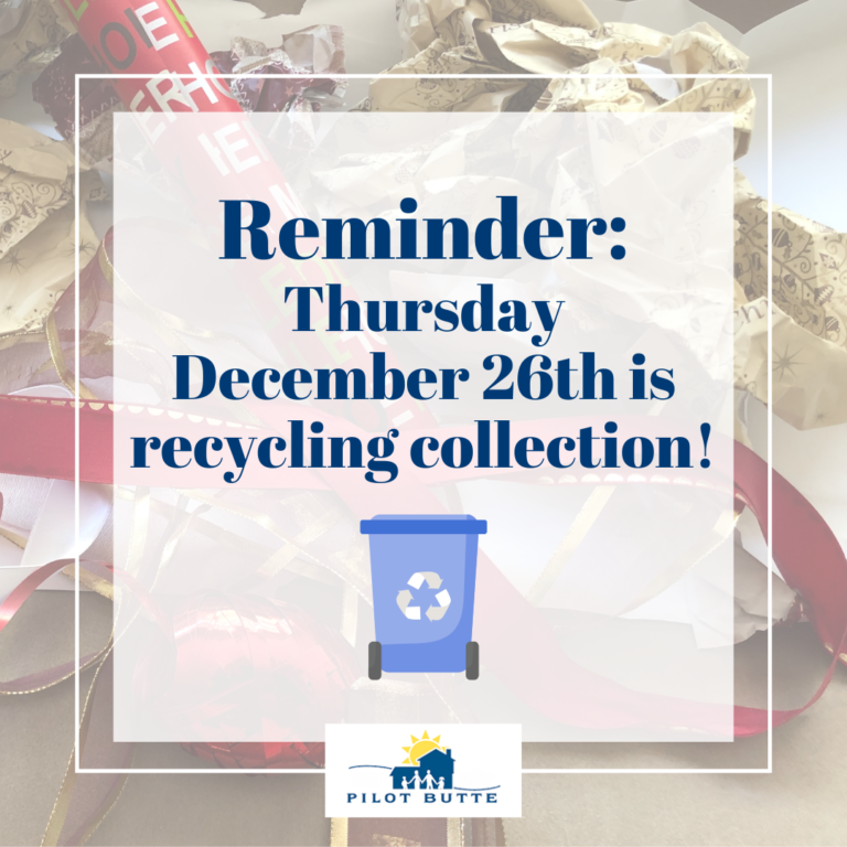 Reminder Thursday December 26th is recycling collection