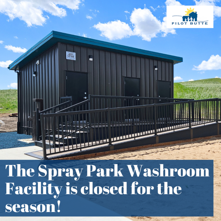 Spray Park Washroom Facility closed for the season