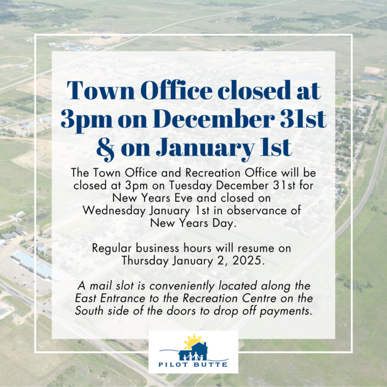 Town Office closed at 3pm Dec 31st-Jan 1