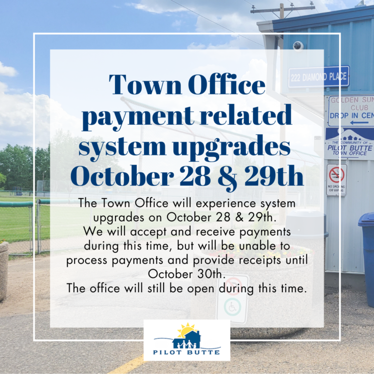 Town Office payment system upgrades October 28-29th